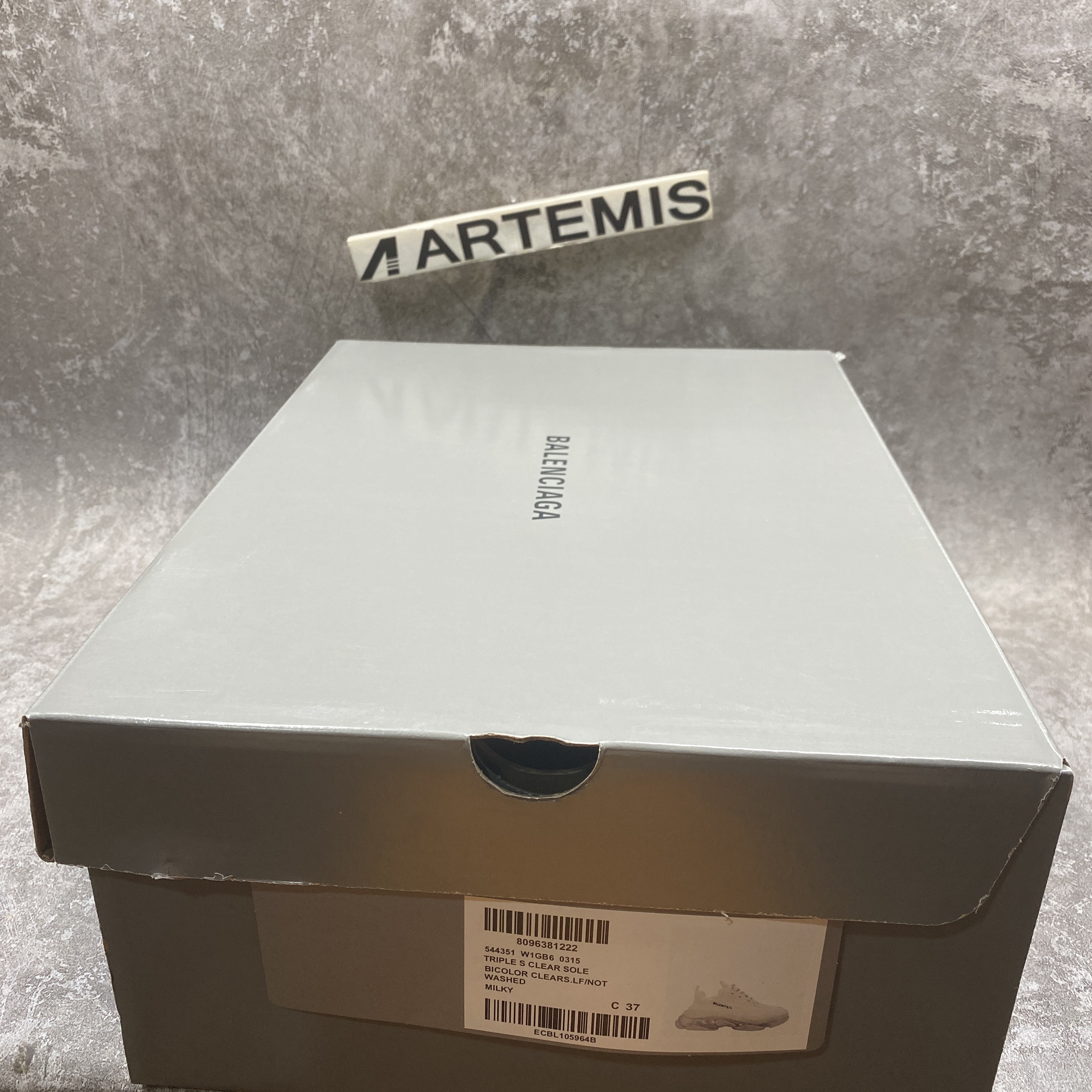 Balencag Off-White Clear Sole Triple S Sneakers