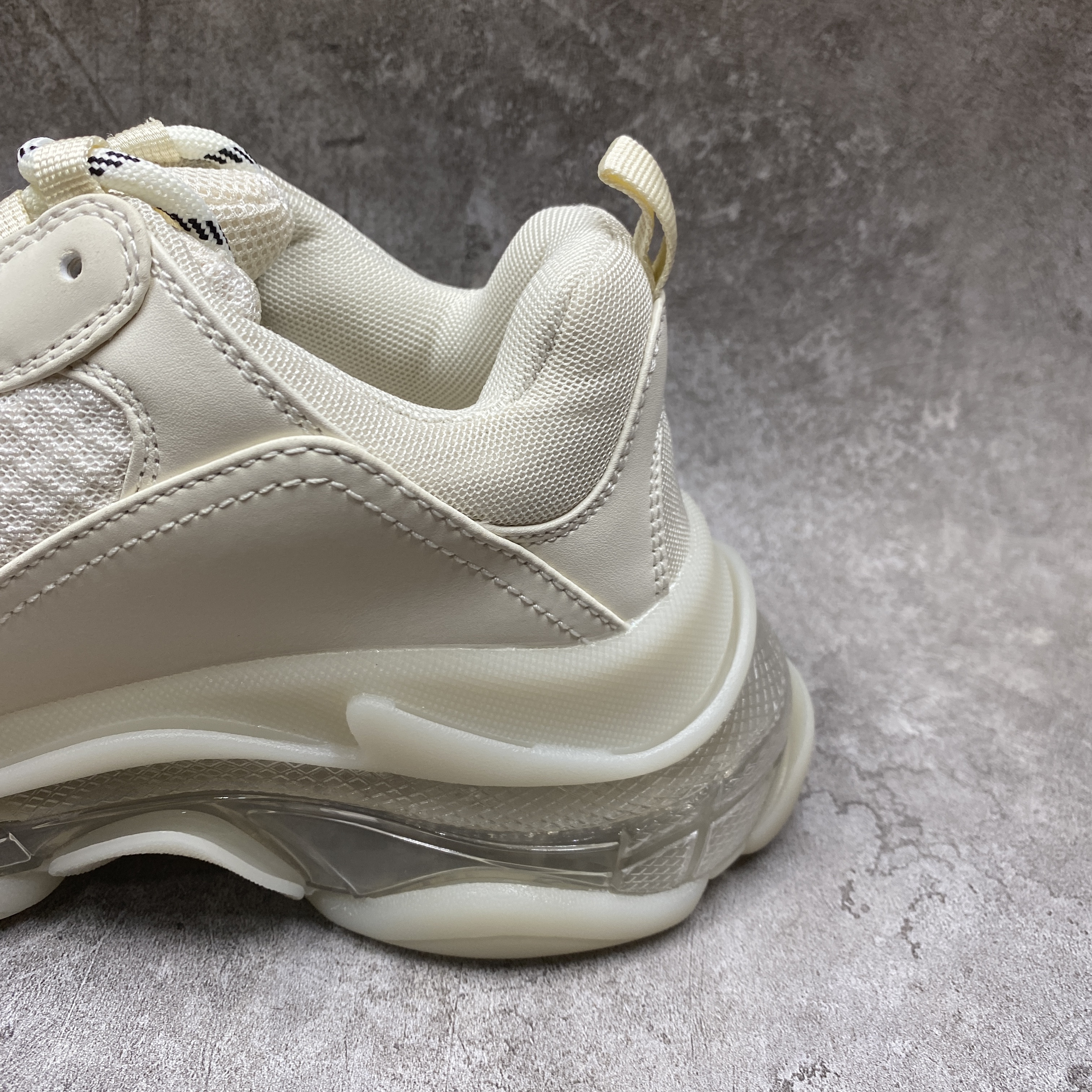 Balencag Off-White Clear Sole Triple S Sneakers