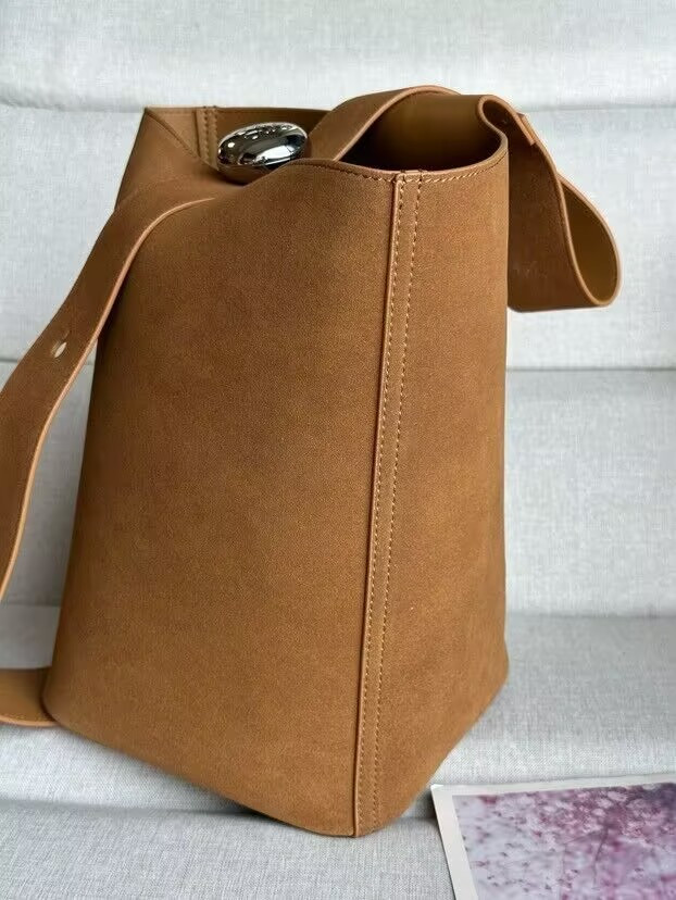 L0ew* large pebble bucket bag in suede calfskin 33x28x28cm