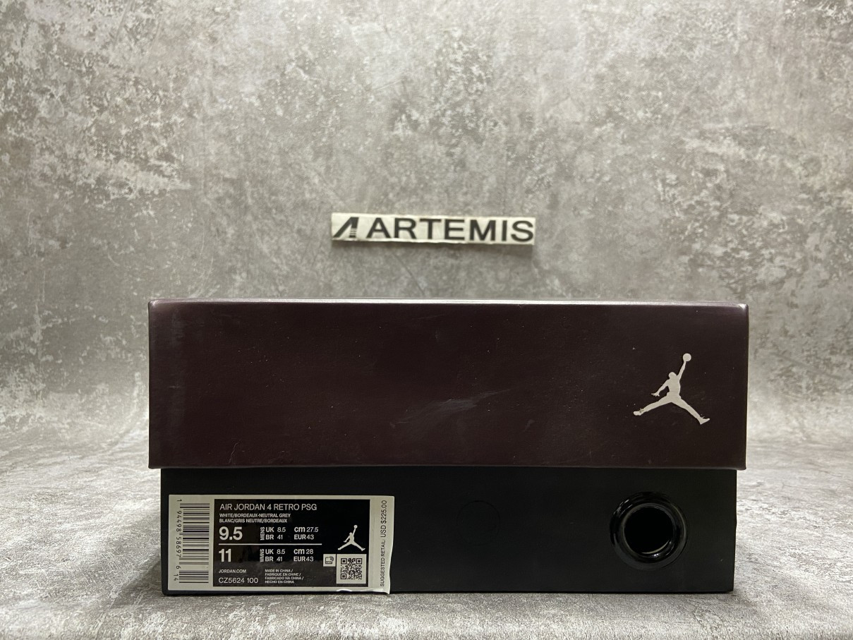 Air Jordan 4 PSG Neutral Grey Bordeaux