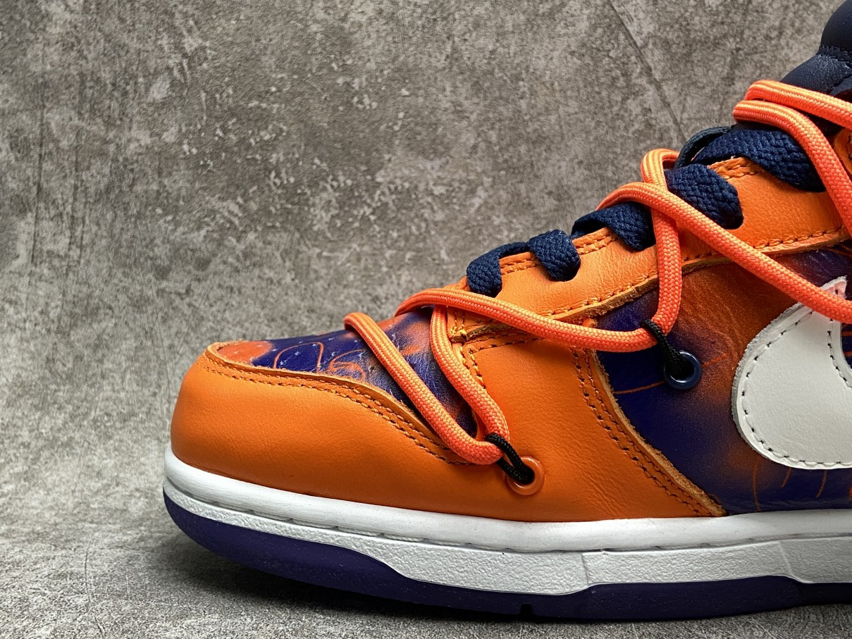 OFF WHITE x Nike Dunk Low x FL Orange Navy Blue White