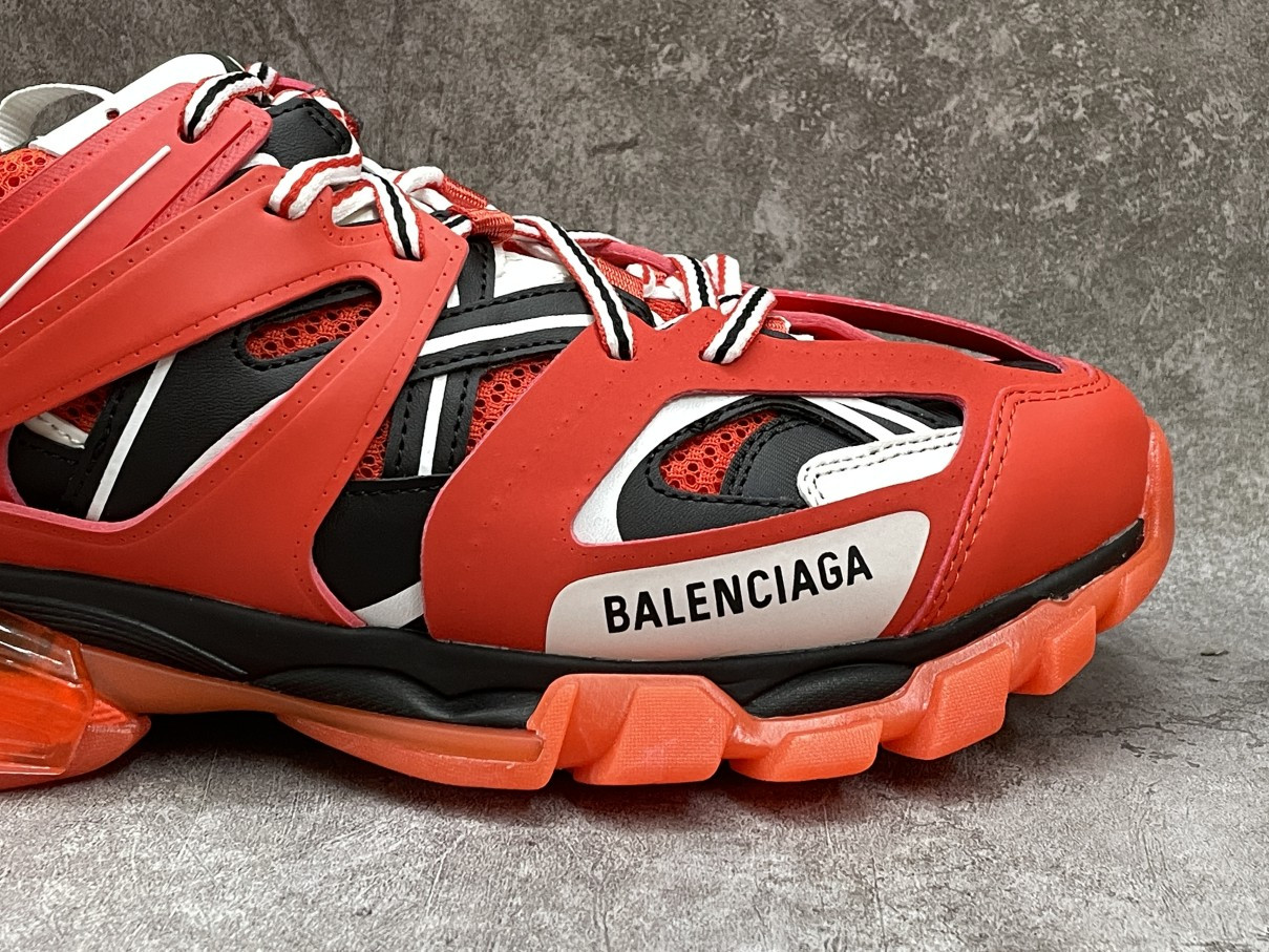 Balenciga Track Clear Sole Red