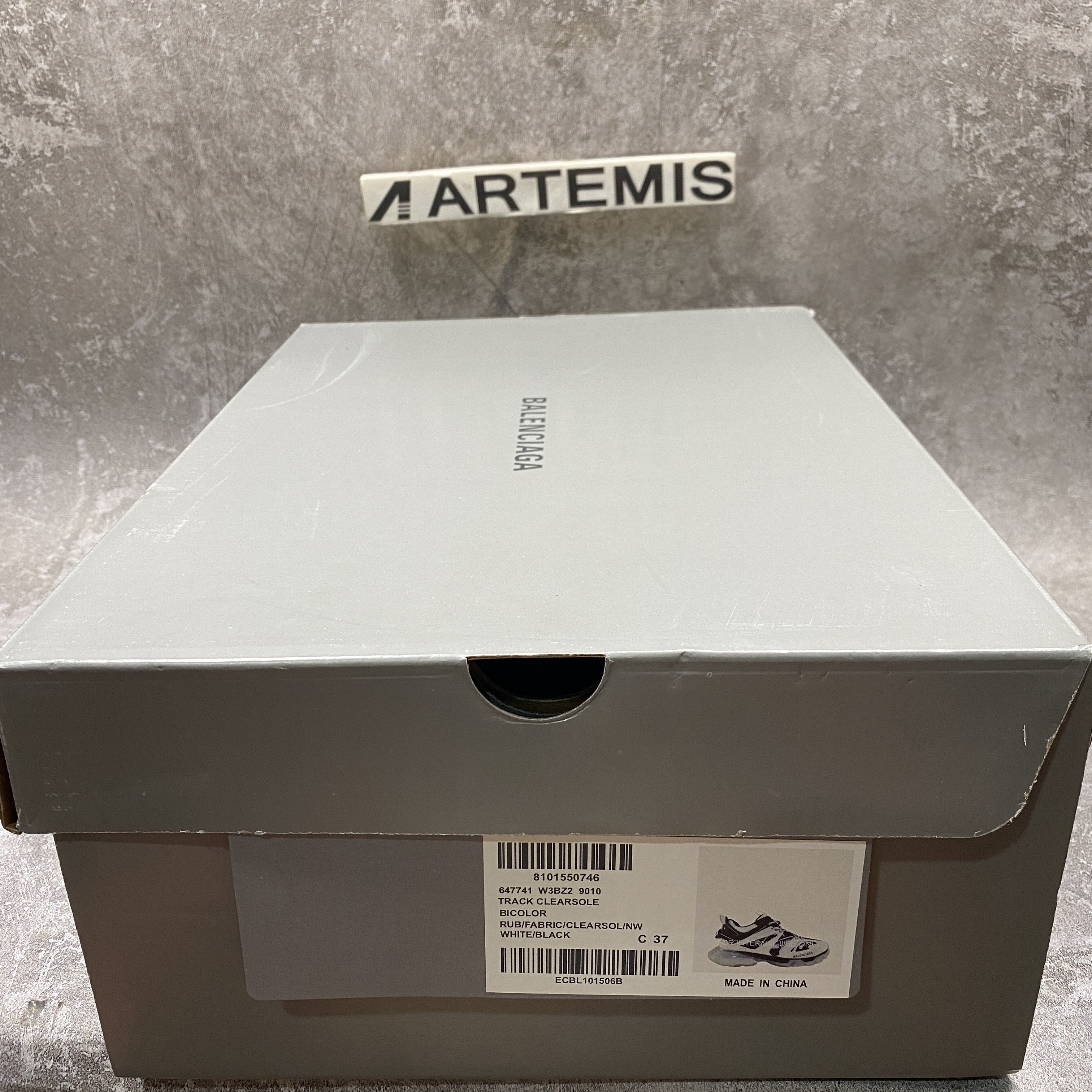 Balenciga Track Sneaker Clear Sole White Black