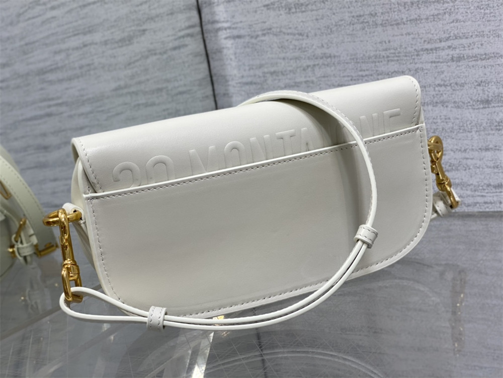 D*or bobby east-west bag latte box calfskin white