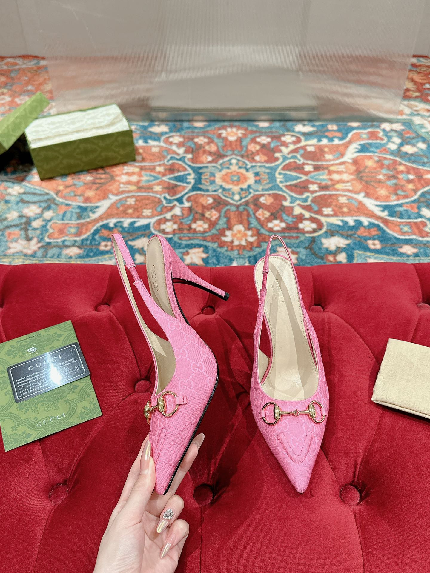 ua G*u*i horsebit slingback pump high heel