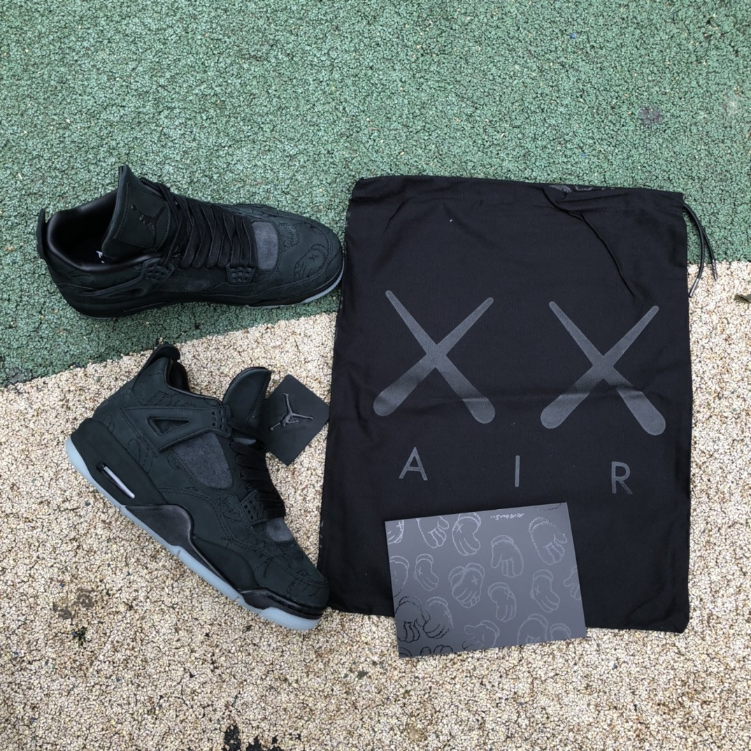 UA Jordan 4 Retro Kaws Black