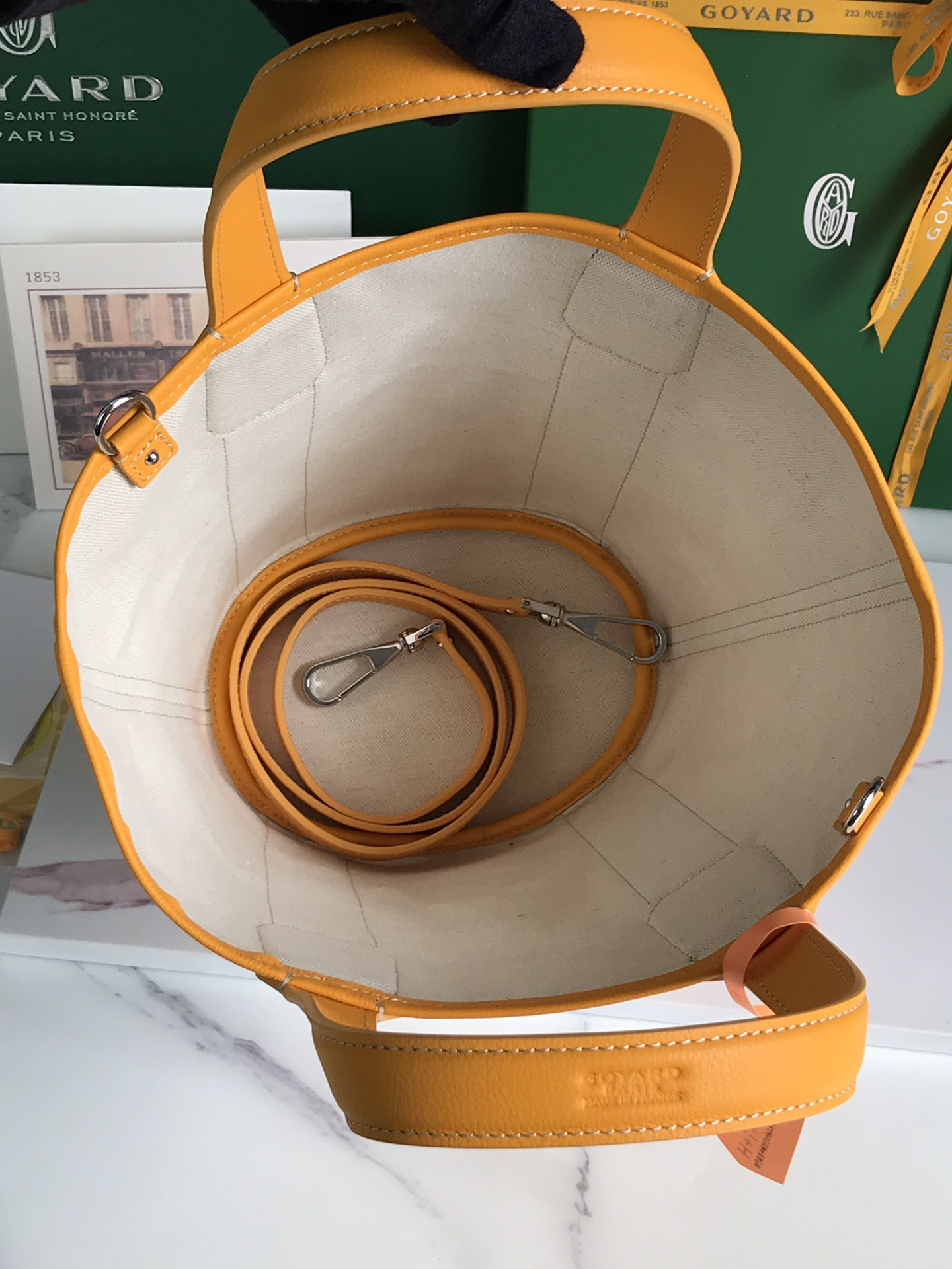 Go*ard Go*ardine belharra pm coral tote palladium hardware 18x14x23cm